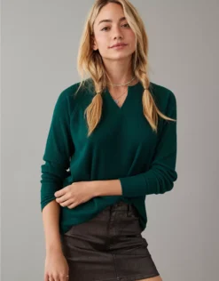 AE Oversized Long-Sleeve Plush Tee