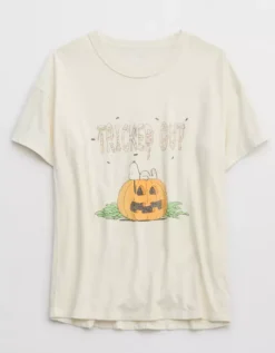 Aerie Crewneck Snoopy Graphic Oversized Boyfriend T-Shirt -Aerie Fashion Shop 5494 3170 125 f