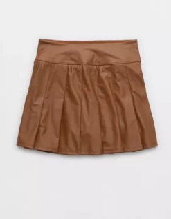 OFFLINE By Aerie Real Luxe Faux Leather Skort -Aerie Fashion Shop 6498 1256 173 f