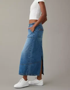 AE Low-Rise Denim Maxi Skirt -Aerie Fashion Shop 8332 4587 896 ob
